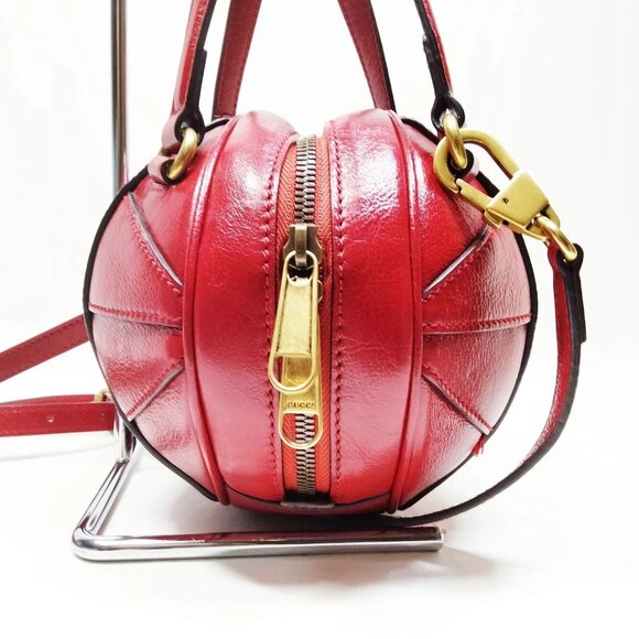 Gucci Red Leather Hand Bag mon910-103125 - Picture 3 of 16